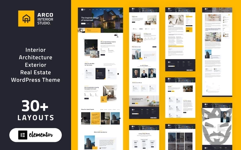 ARCO - Interior Architecture Studio WordPress Elementor Theme WordPress Theme