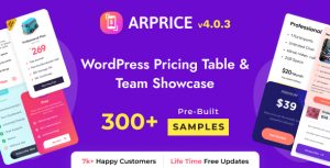 ARPrice - WordPress Pricing Table Plugin