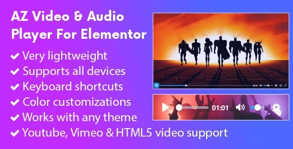 AZ Video and Audio Player Addon for Elementor