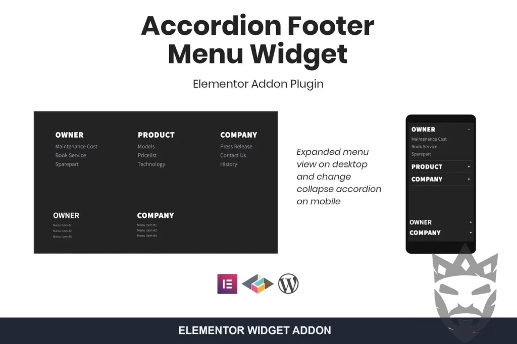 Accordion Footer Menu Widget For Elementor