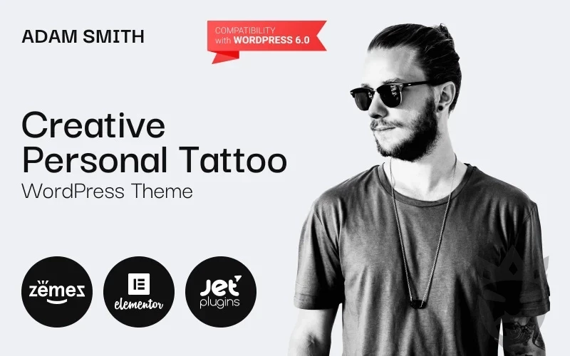 Adam Smith - Creative Personal Tattoo Pro WordPress Theme