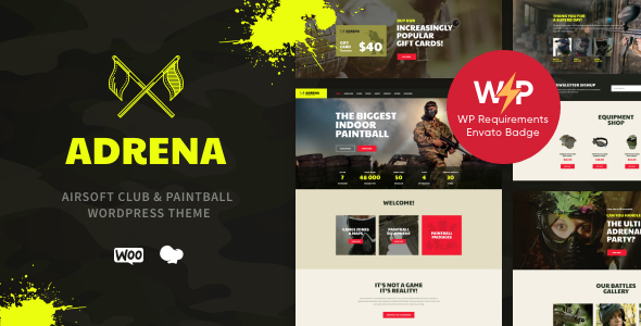 Adrena | Airsoft Club  Paintball WordPress Theme