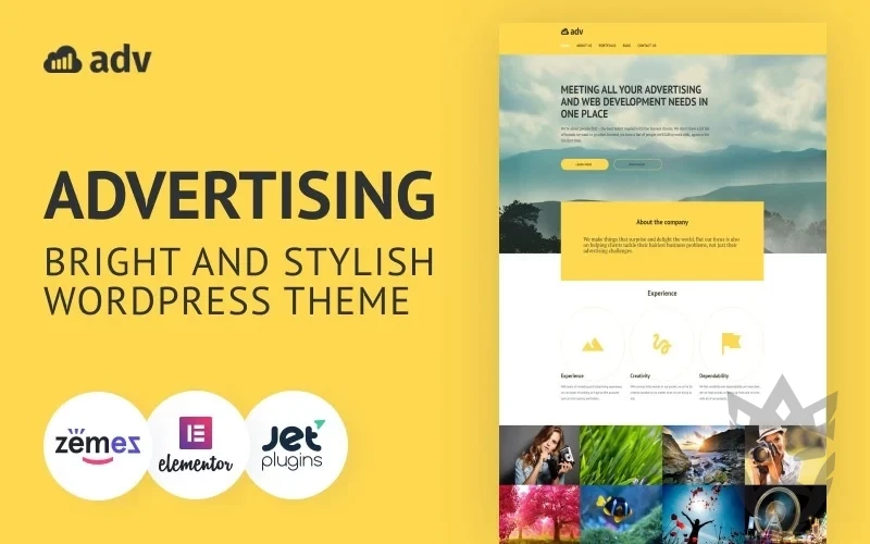 Adv - Bright And Stylish WordPress Advertising Theme WordPress Theme