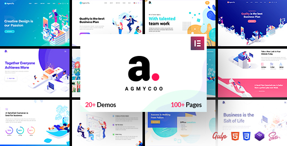 Agmycoo - Isometric Startup Creative Digital Agency WordPress Theme