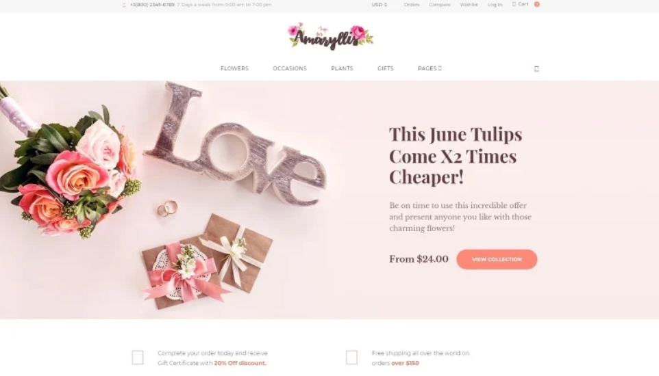 Amaryllis - Flower Shop WooCommerce Theme