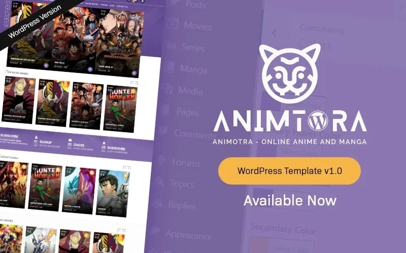 Animtora - Online Anime and Manga WordPress Theme