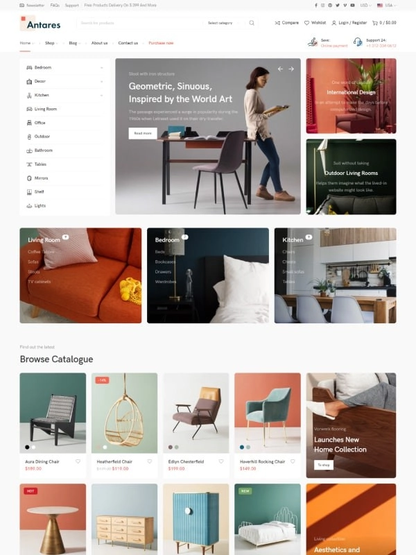 Antares - Furniture WordPress Theme for WooCommerce