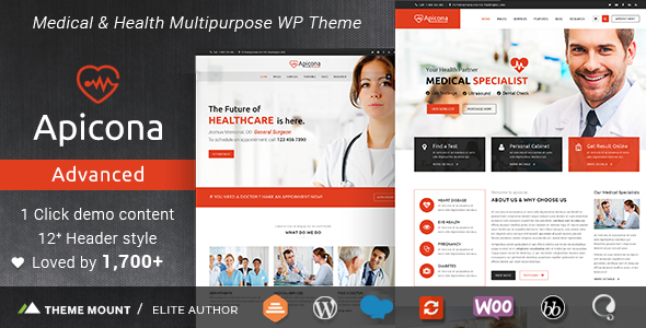 Apicona - Health  Medical WordPress Theme