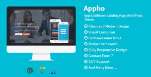 Appho - App  Software Landing Page WordPress Theme