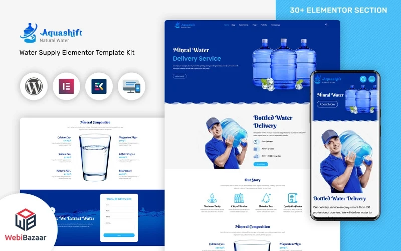 Aquashift - Drinking Water WordPress Delivery Services Theme WordPress Theme