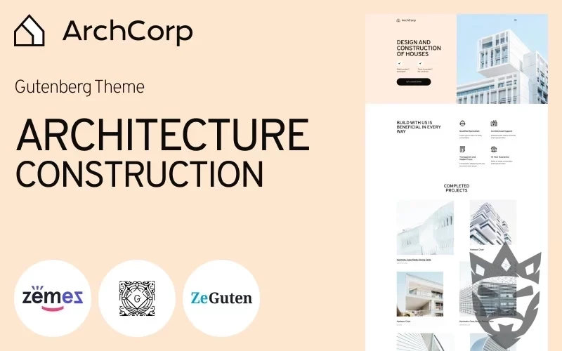 ArchCorp - Architecture Construction Template for Gutenberg WordPress Theme