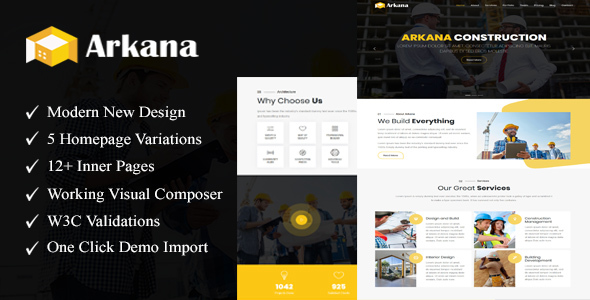 Arkana - One Page Construction WordPress Theme