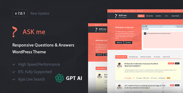 Ask Me - Responsive Questions  Answers WordPress