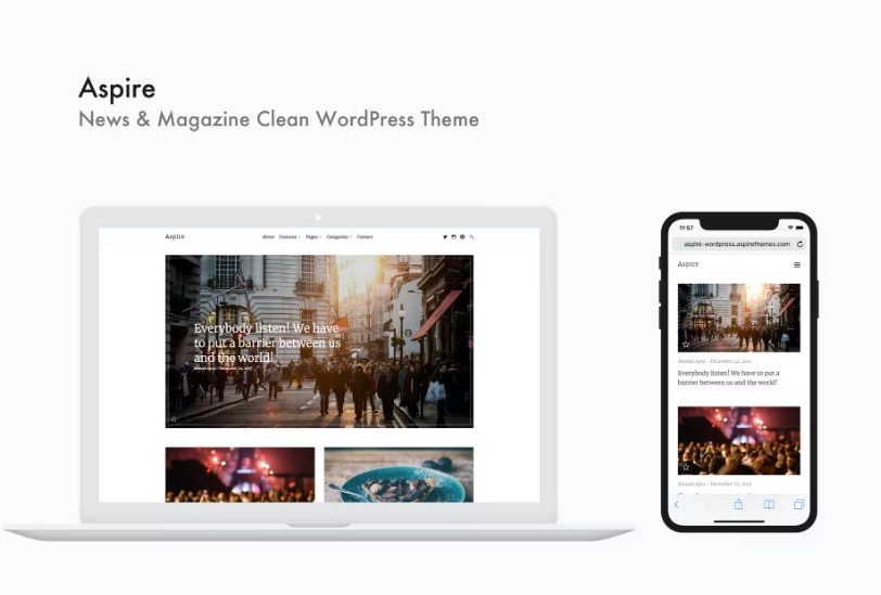 Aspire - News & Magazine Clean WordPress Theme