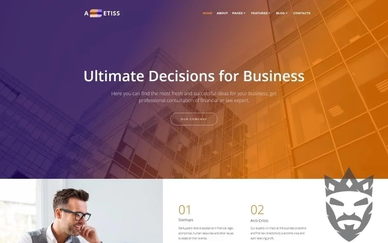 Assetiss - Modern Business Advisor WordPress Elementor Theme WordPress Theme