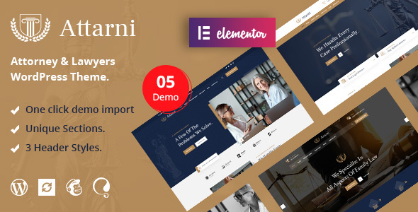 Attarni – Attorney  Lawyers WordPress Theme