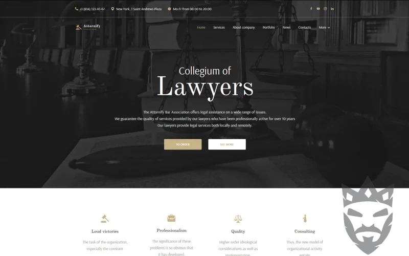 Attornify - Private Law Firm and Attorney WordPress Theme