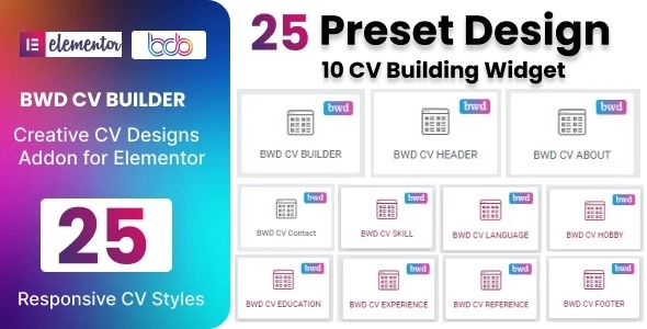 BWD CV Builder for Elementor