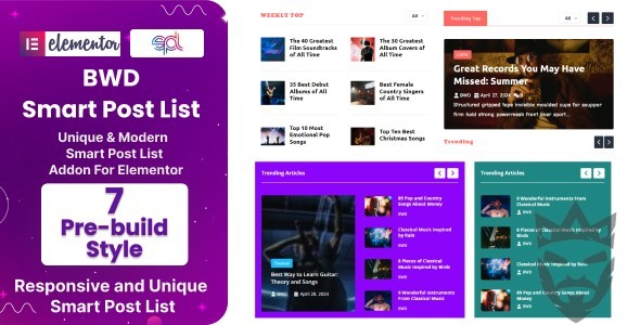 BWD Smart Post List Addon For Elementor