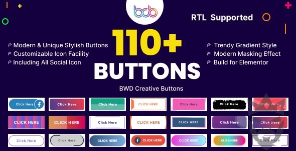 BWD creative buttons elementor addon