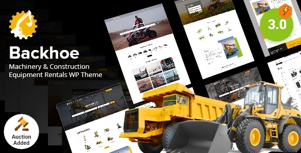 Backhoe - Construction Equipment Rentals WordPress Theme