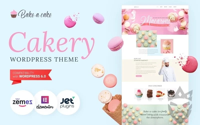 Bake-a-cake - Cakery WordPress Elementor Theme WordPress Theme