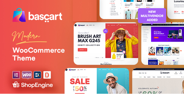 Bascart - Multivendor Marketplace  Woocommerce WordPress Theme with Builder