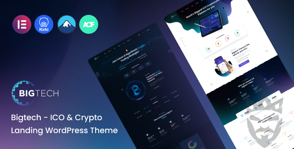 Bigtech - ICO  Crypto Landing WordPress Theme