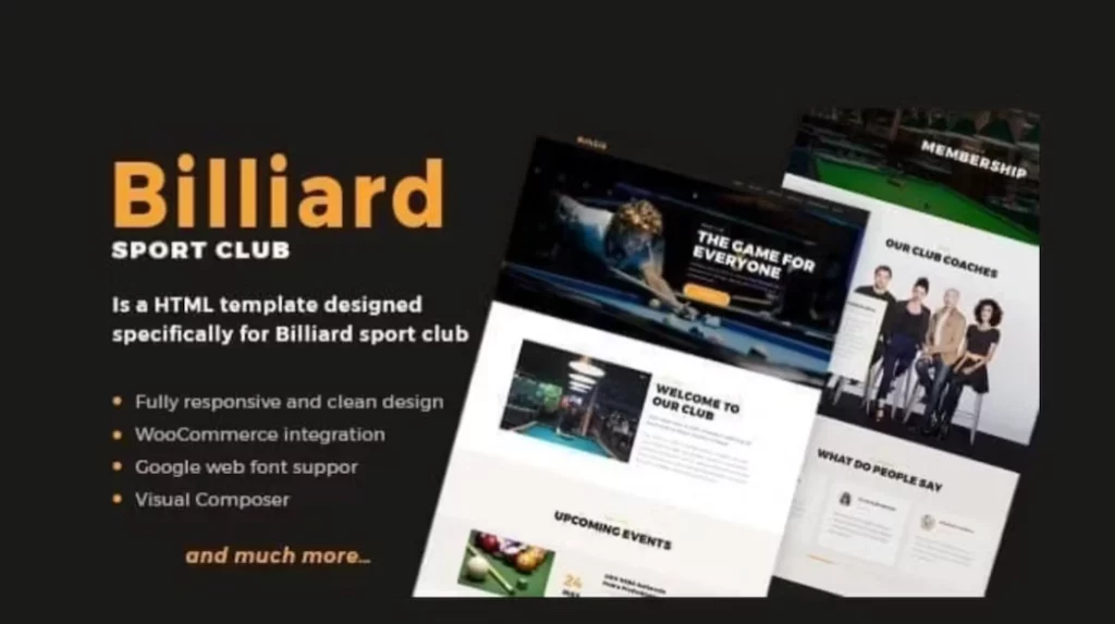 Billiard - Creative Sporting WordPress Theme