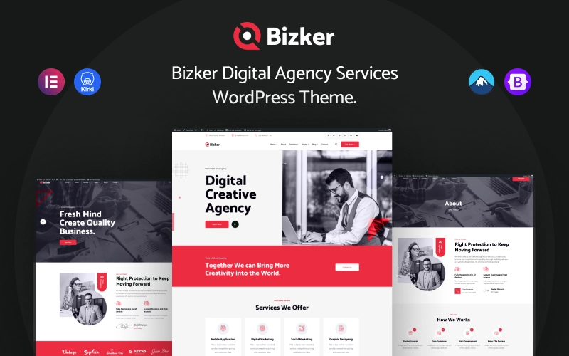 Bizker – Digital Agency Services WordPress Theme