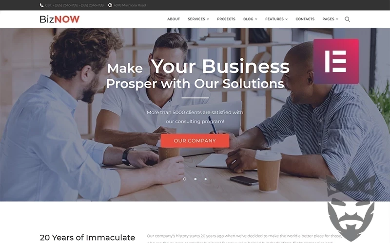 Biznow - Business Consulting WordPress Elementor Theme WordPress Theme