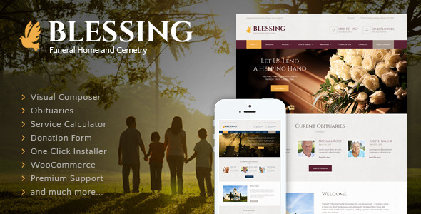 Blessing | Funeral Home Services  Cremation Parlor WordPress Theme