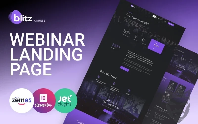 Blitz - Webinar Landing Page Template WordPress Theme