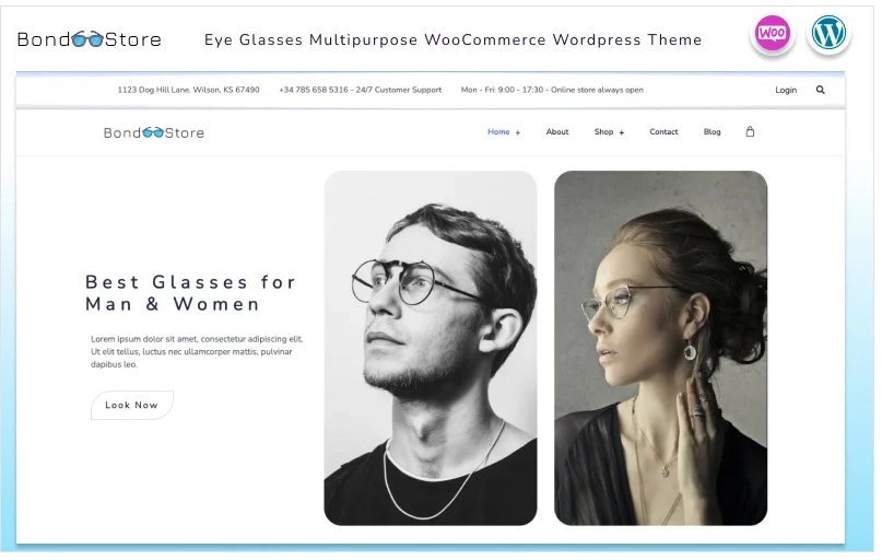 Bond Store - Eye Glasses Multipurpose Shop WooCommerce Wordpress Theme