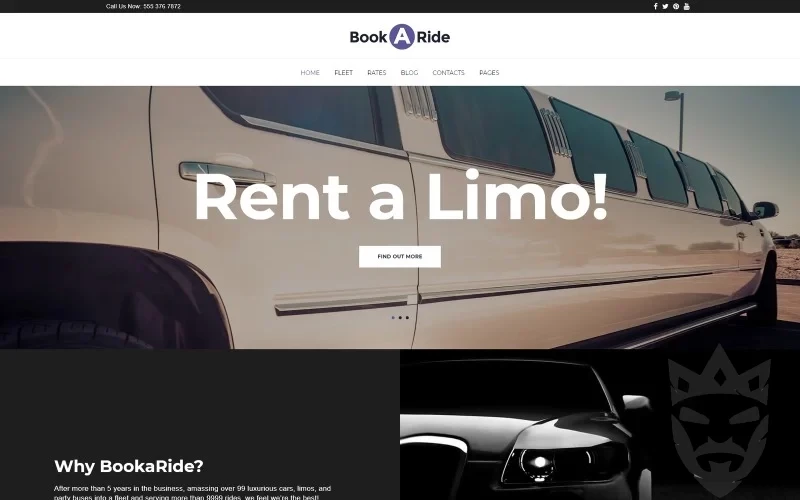 BookaRide - Limousine Car Rental Services WordPress Theme