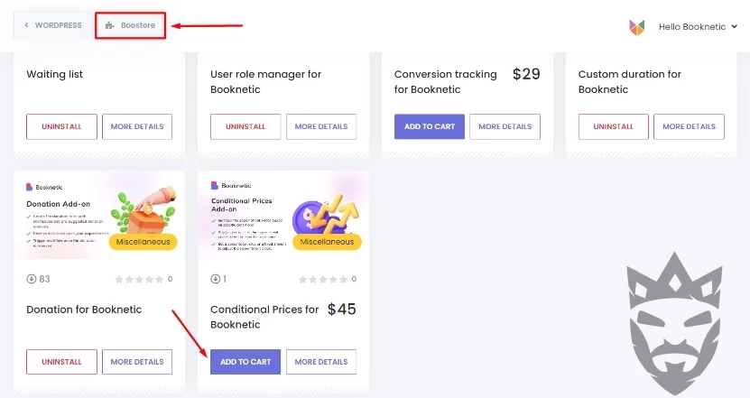 Booknetic Conditional Prices