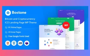 Bostone - Bitcoin & Cryptocurrency ICO Landing Page WordPress Theme