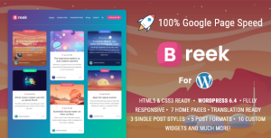 Breek - Minimal Lightweight Masonry AMP Theme for WordPress