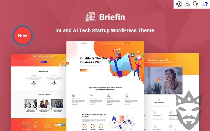 Briefin is an IoT and AI Tech Startup Responsive WordPress Theme