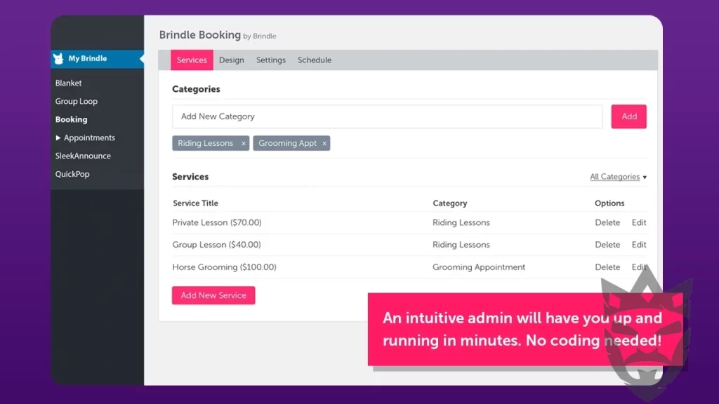 Brindle Booking Appointments Plugin