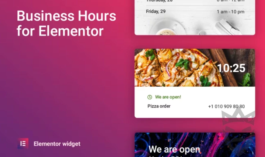 Business hours for Elementor