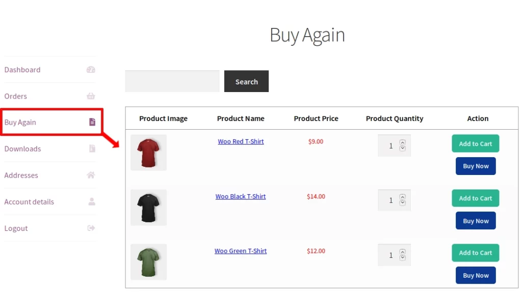 Buy Again for WooCommerce