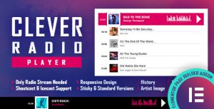 CLEVER - HTML5 Radio Player With History - Shoutcast and Icecast - Elementor Widget Addon