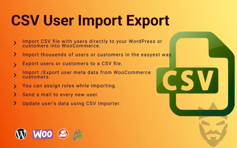 CSV User Customer Export-Import WordPress Plugin