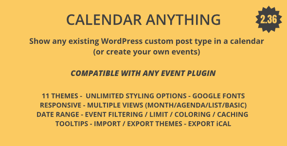 Calendar Anything | Show any existing WordPress custom post type in a calendar