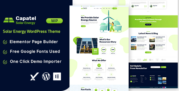 Capatel – Solar Energy WordPress Theme