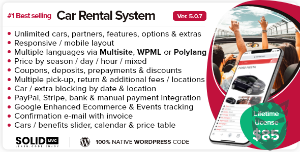 Car Rental System (Native WordPress Plugin)