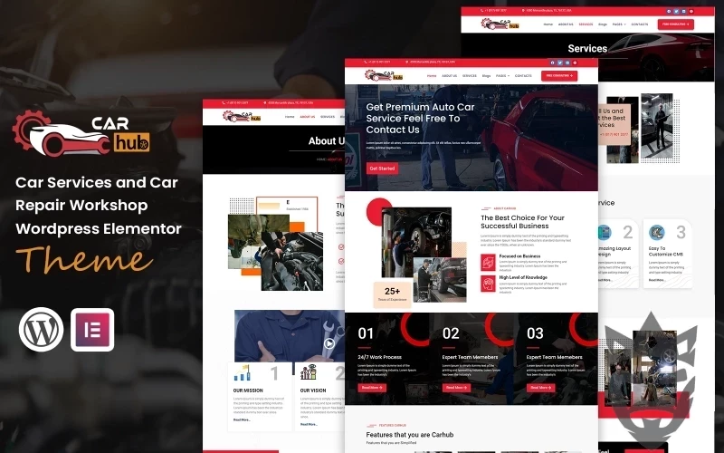 CarHub - Auto Mechanic & Car Service WordPress Template WordPress Theme