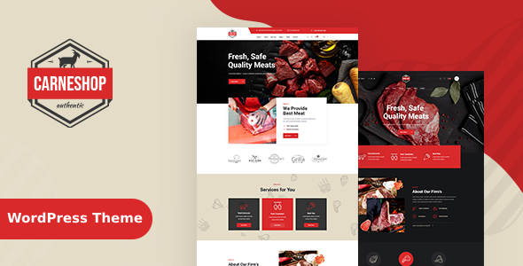 CarneShop - Butcher  Meat Shop WordPress Theme + RTL