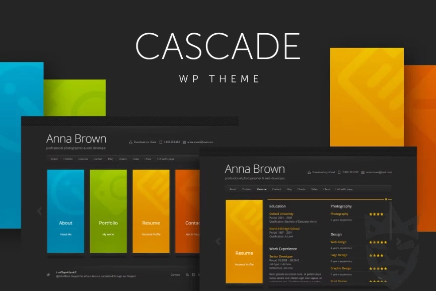 Cascade - Personal vCard WordPress Theme